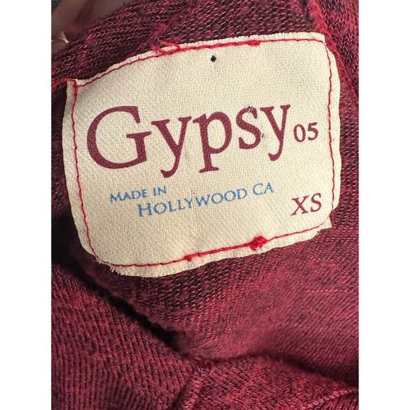 Gypsy 05 heathered red long sleeves asymmetrical v neck top size XS - Picture 4 of 9